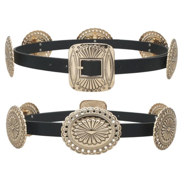 CONCHO LINKED WESTERN SKINNY BELT