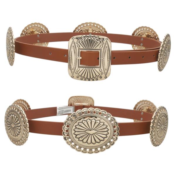CONCHO LINKED WESTERN SKINNY BELT