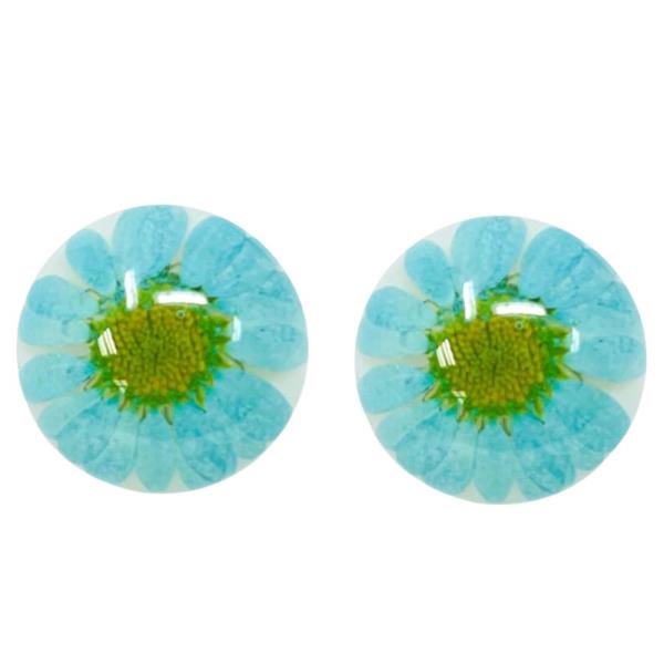 DRIED FLOWER ROUND EARRING