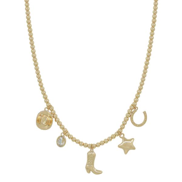 WESTERN CHARMS BEADED NECKLACE