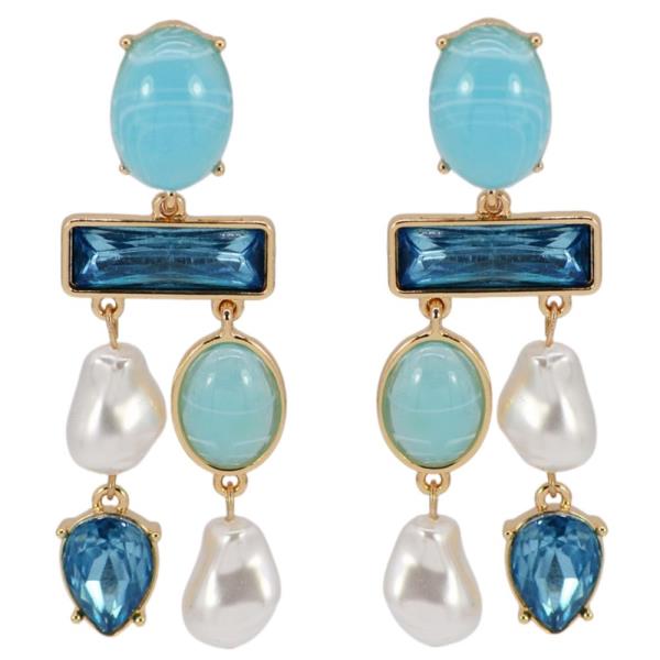 MULTI BEADED DANGLE EARRING