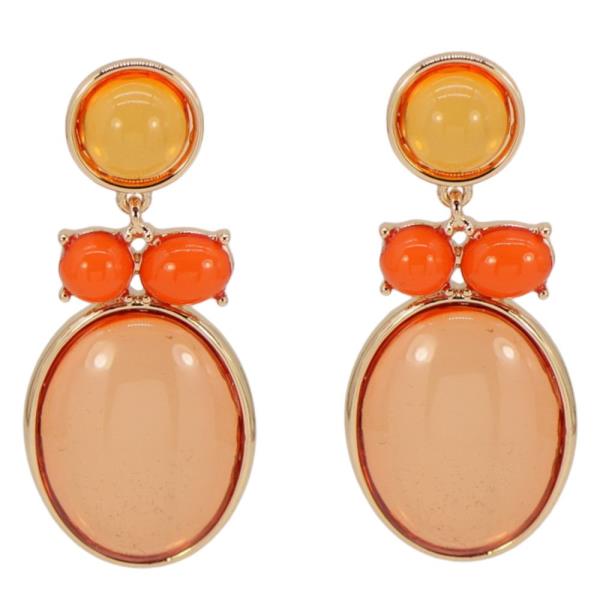 CIRCLE OVAL LINK DANGLE EARRING