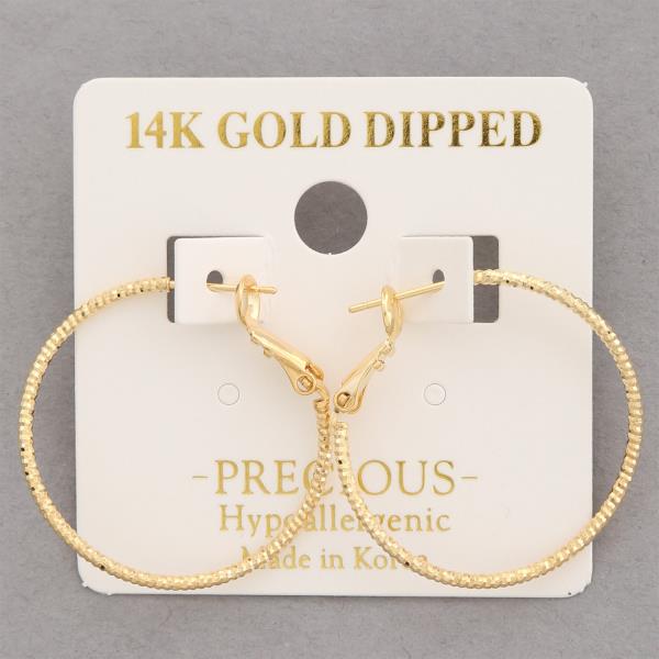 14K GOLD DIPPED WAVY HOOP EARRING