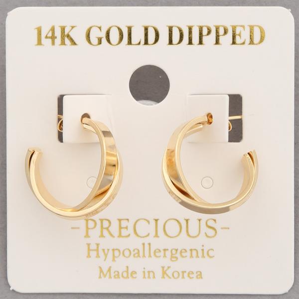14K GOLD DIPPED DOUBLE HOOP EARRING