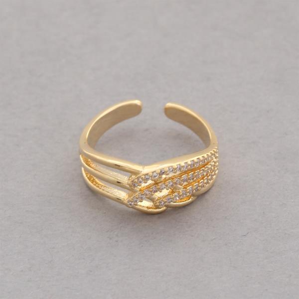 SODAJO CZ GOLD DIPPED ADJUSTABLE RING
