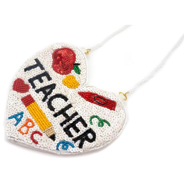 SEQUINS APPLE PENCIL CRAYON LETTER ABC CROSSBODY BAG
