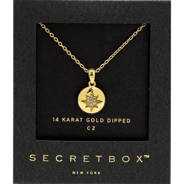 GOLD DIPPED CZ FOSSIL NECKLACE