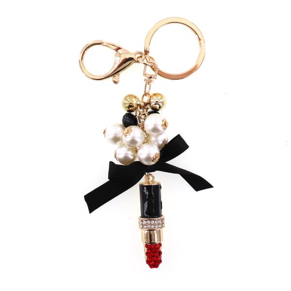 PEARL LIPSTICK KEYCHAIN