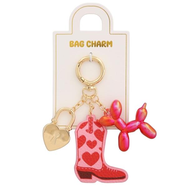 BALLOON DOG COWBOY BOOT BAG CHARM