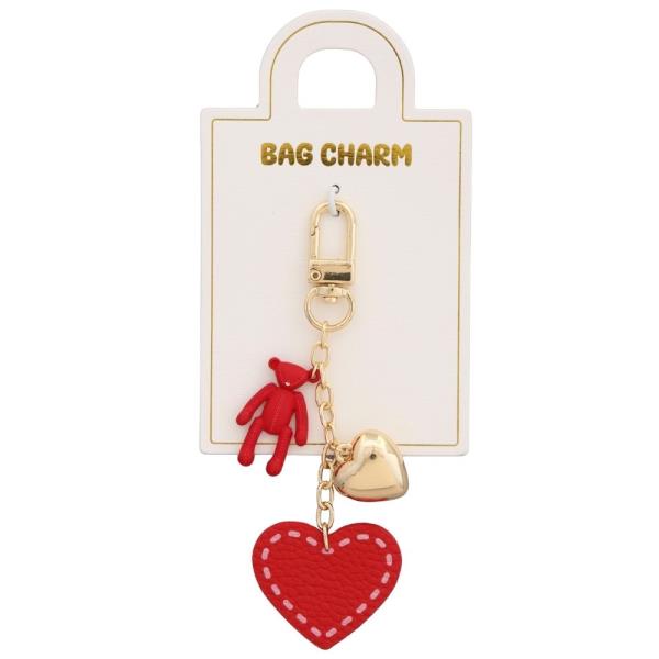 HEART TEDDY BEAR BAG CHARM