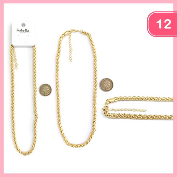METAL ROPE CHAIN NECKLACE (12 UNITS)