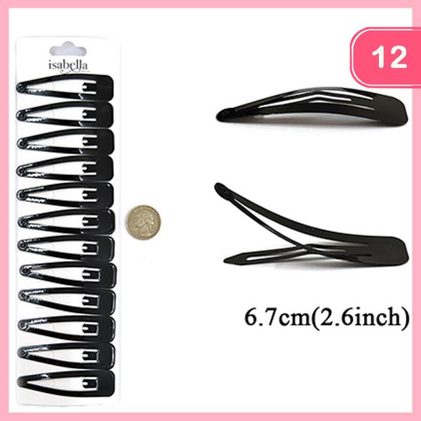 BASIC LARGE SNAP HAIR PIN (12 UNITS)