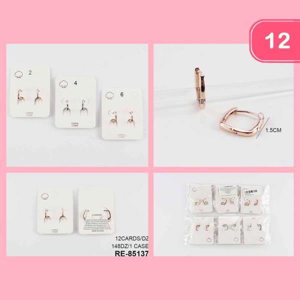 COPPER CORE SQUARE HOOP EARRING (12 UNITS)