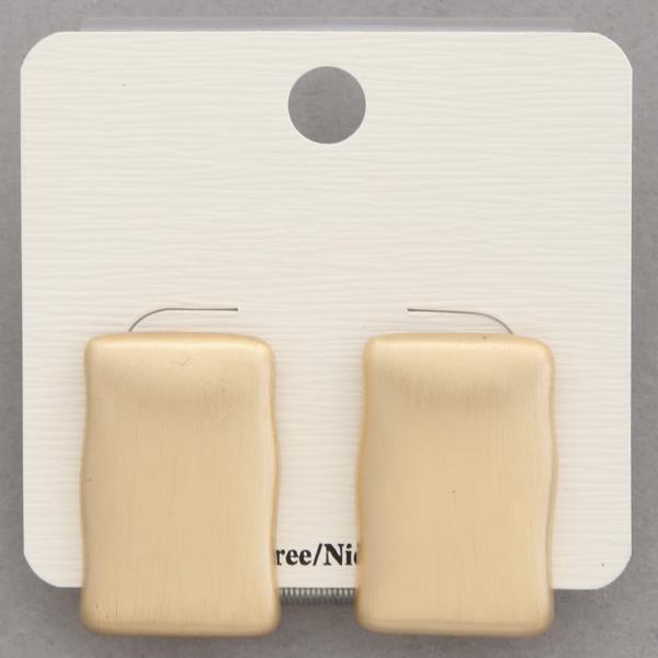 BRUSHED METAL RECTANGLE EARRING