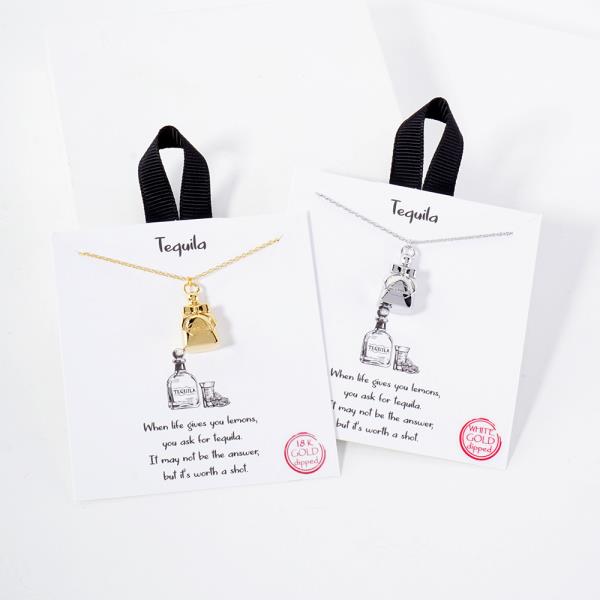 18K GOLD RHODIUM TEQUILA NECKLACE