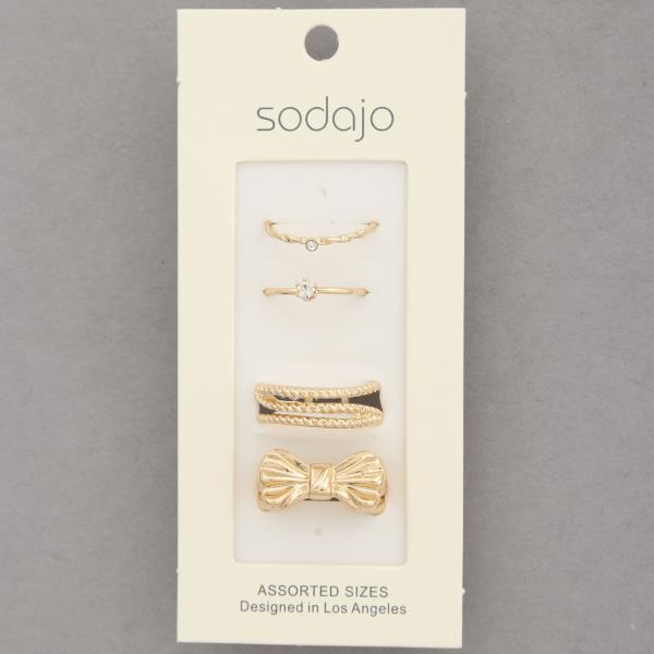 SODAJO BOW ASSORTED RING SET