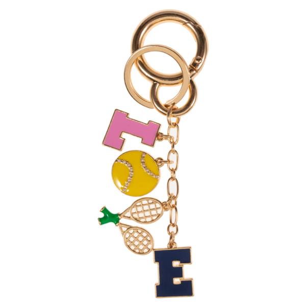 LOVE SHAPED TENNIS ICONS BAG CHARM AND KEYCHAIN