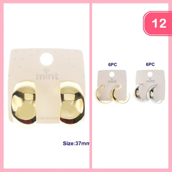 METAL CURVE EARRING (12 UNITS)
