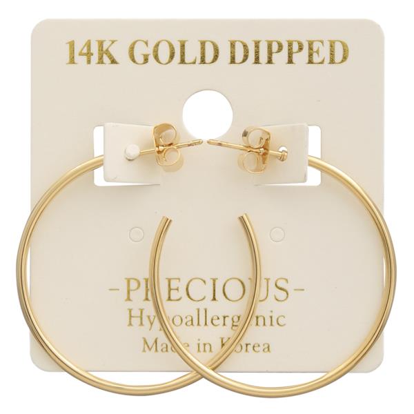 14K GOLD DIPPED HOOP EARRING
