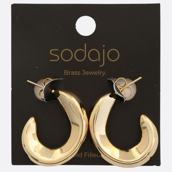 SODAJO OVAL SHAPE GOLD FILLED EARRING