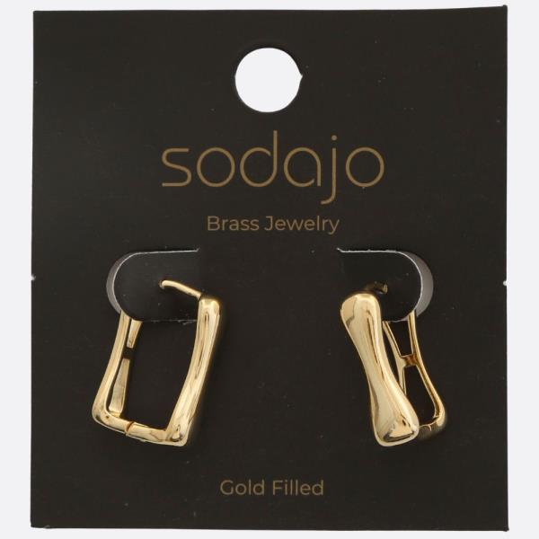 SODAJO RECTANGLE SHAPE GOLD FILLED EARRING