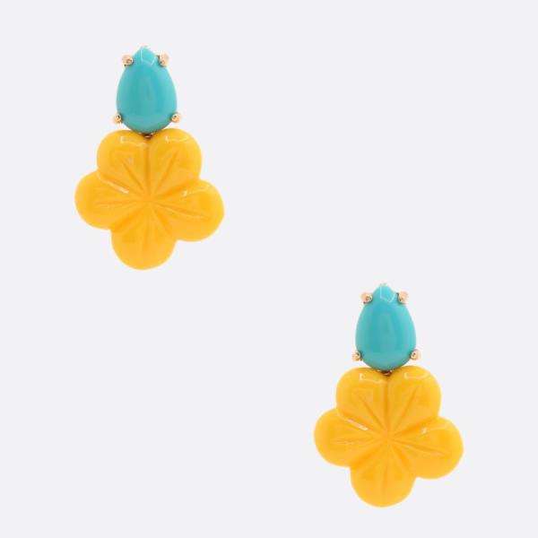 FLOWER TEARDROP EARRING
