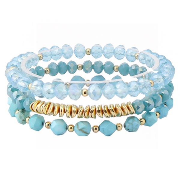 MULTI-LAYER BEADED STRETCH BRACELET SET