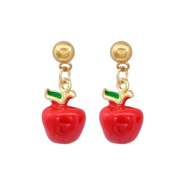 APPLE STAINLESS STEEL DANGLE EARRING