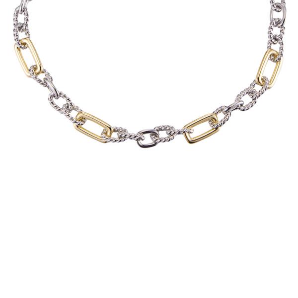 TWO TONE METAL CHAIN NECKLACE
