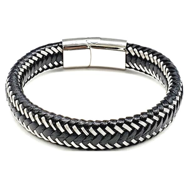 STAINLESS STEEL LEATHER BRACELET