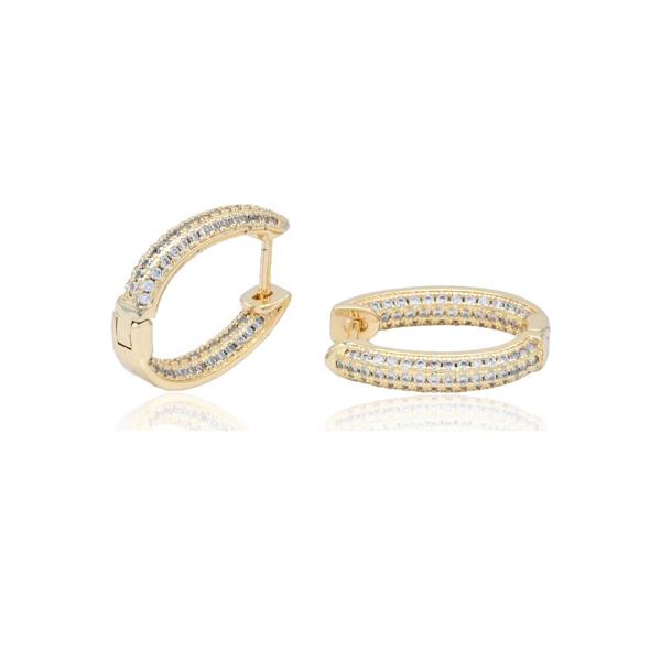 MICRO-PAVE HOOP EARRING