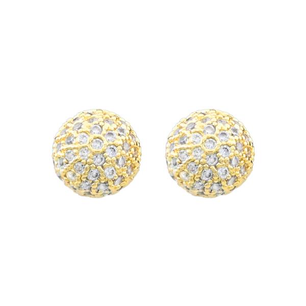 DOME CZ BRASS EARRING