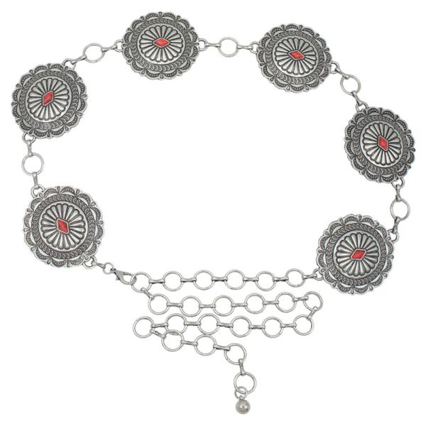 DIAMOND CAB ACCENT CIRCLE CONCHO BELT