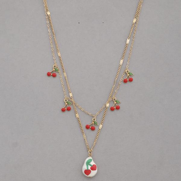 SDJ CHERRY STATION LAYERED NECKLACE