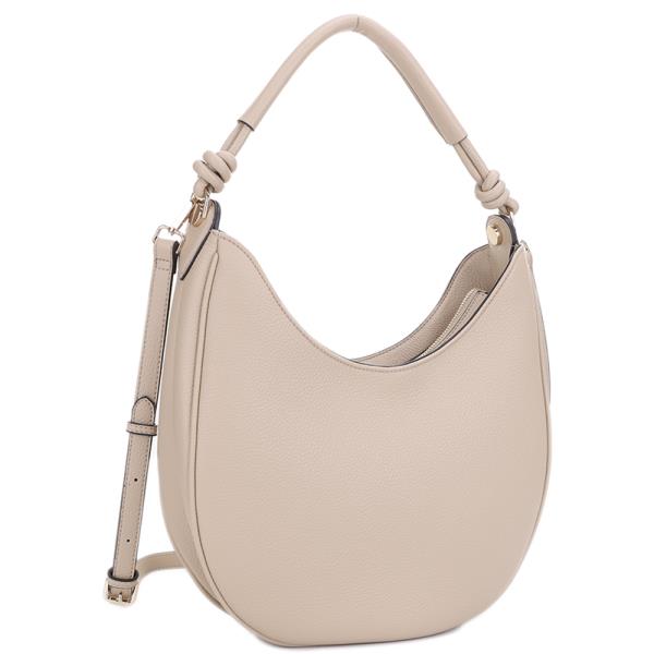 PLAIN TEXTURED CURVE SHOULDER BAG
