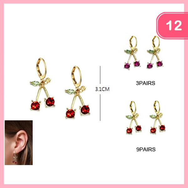CHERRY HUGGIE EARRING (12 UNITS)