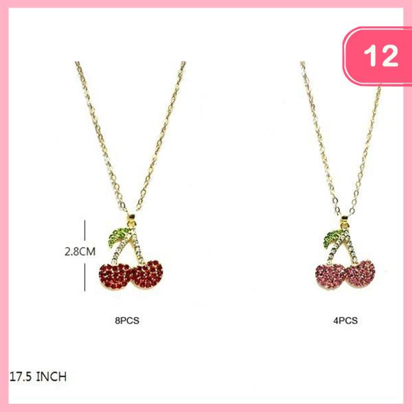CHERRY PENDANT NECKLACE (12 UNITS)