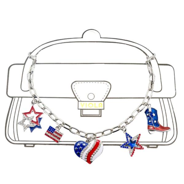 USA THEME CHARMS BAG CHAIN
