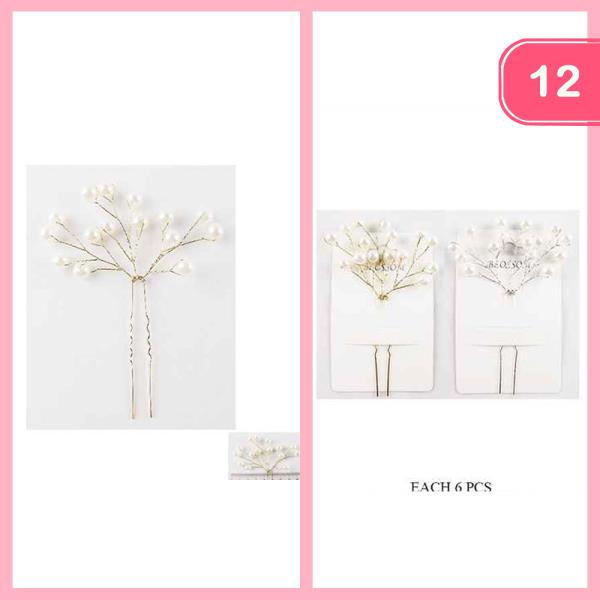 PEARL BRIDAL HAIR STICK PIN (12 UNITS)