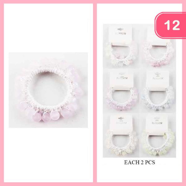 BEADED HAIR TIE  (12 UNITS)