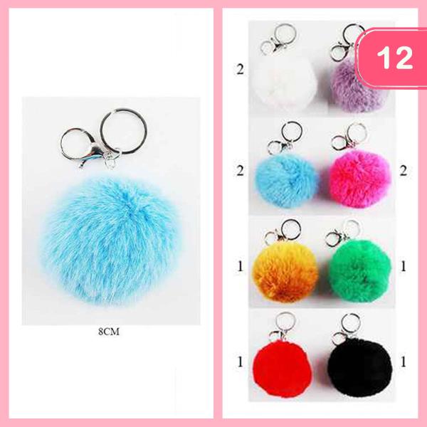 POM POM KEYCHAIN (12 UNITS)