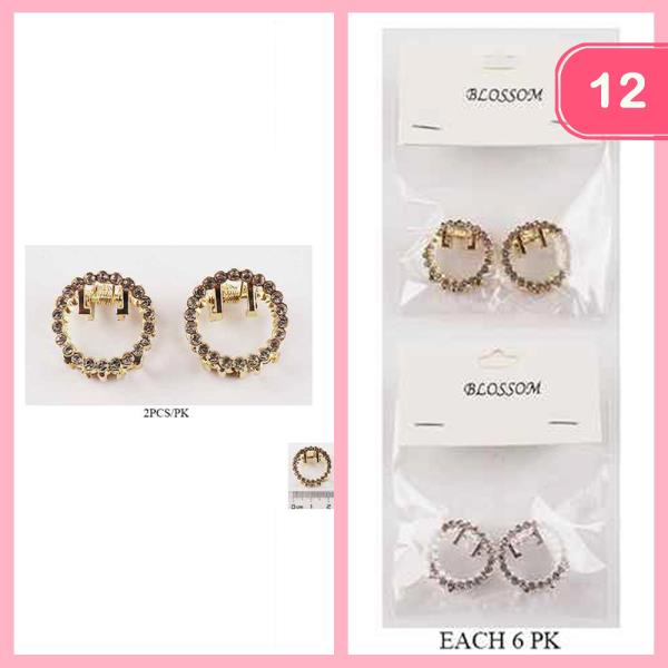 RHINESTONE HAIR CLAW CLIPS (12 UNITS)