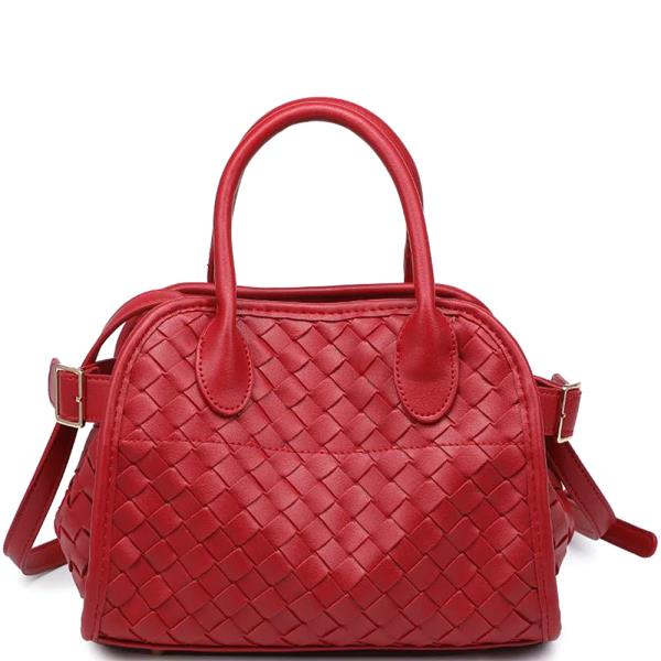 WOVEN DESIGN KRISTIE SATCHEL BAG