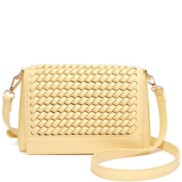 WOVEN PANEL NINA CROSSBODY BAG