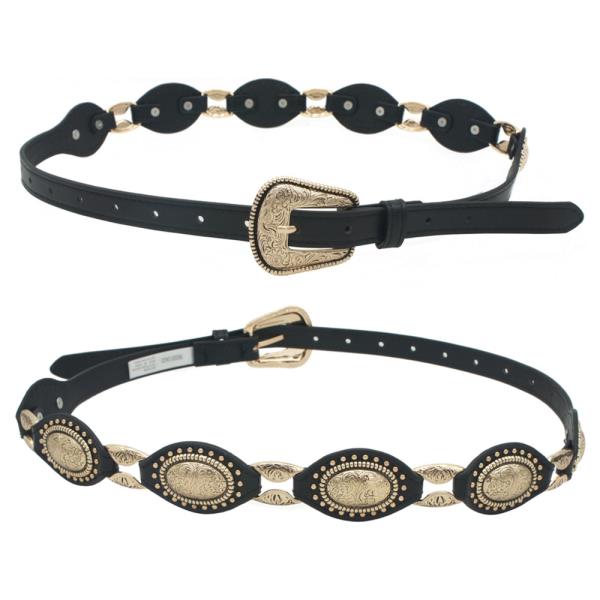FLORA CONCHO LINK STRAP WESTERN BELT