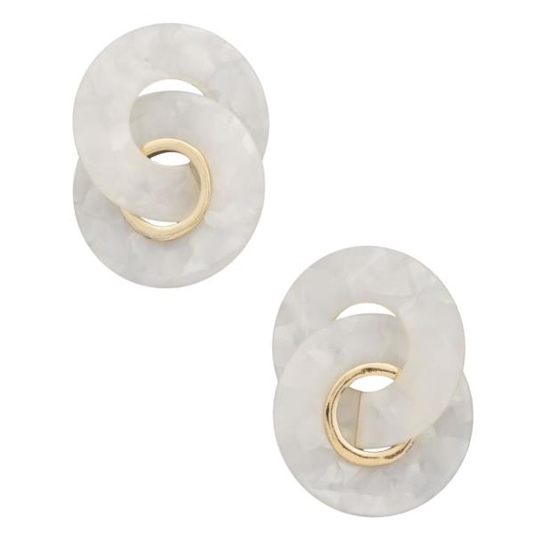 ACETATE CIRCLE METAL RING EARRING