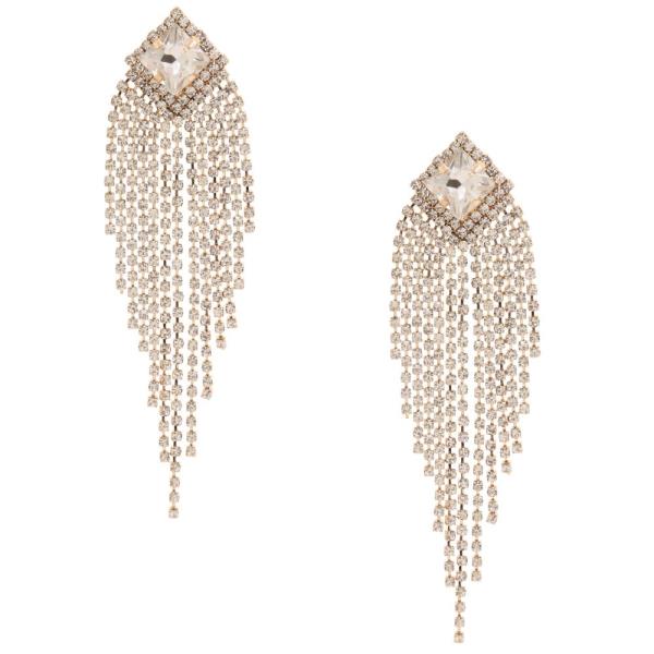 RHINESTONE FRINGE DROP EARRING