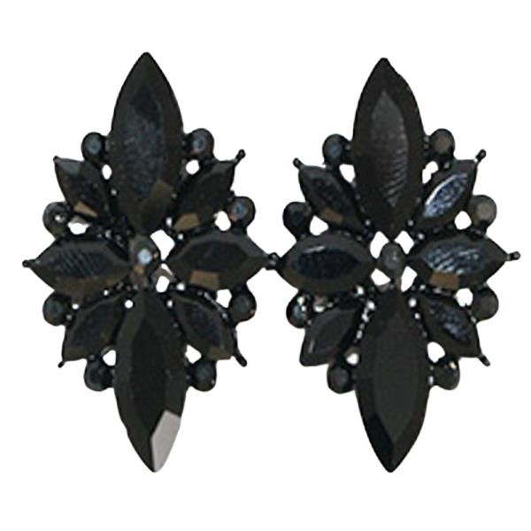 CRYSTAL FLORAL CLUSTER STUD EARRING