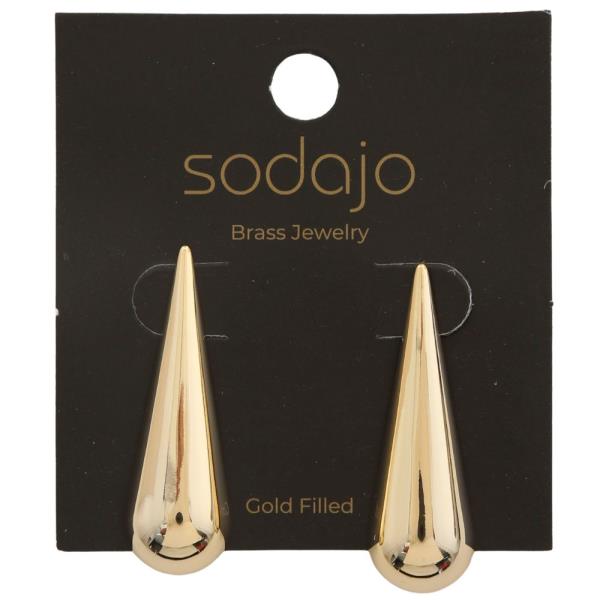 SODAJO LONG TEARDROP GOLD FILLED EARRING