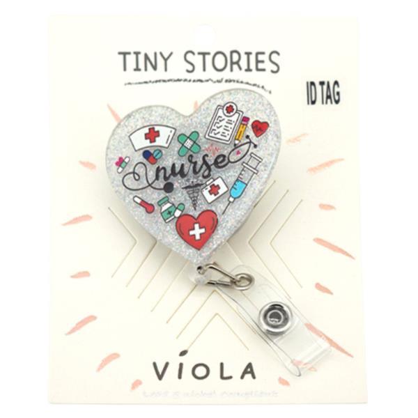 NURSE HEART RETRACTABLE ID BADGE REEL